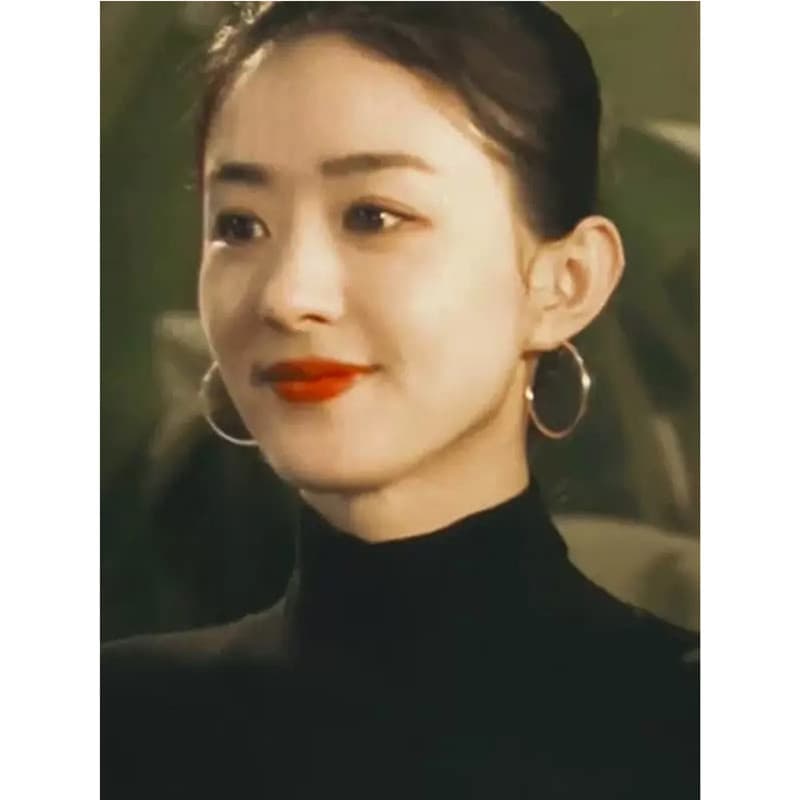 Qiao Yan's Thoughts Zhao Liying same style silver plain hoop earrings 2026 new hot style cool style hoop earrings for women 4