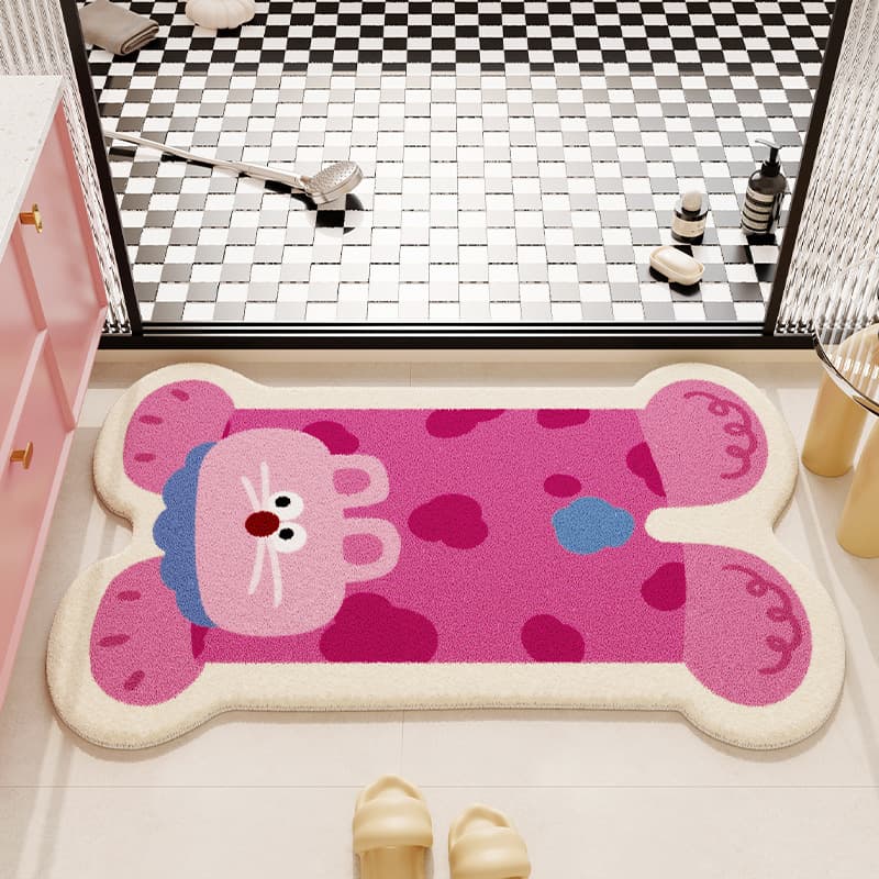 Animal bathroom floor mats, household water-absorbent and wear-resistant floor mats, bathroom entry anti-slip mats, easy care imitation cashmere floor mats 9