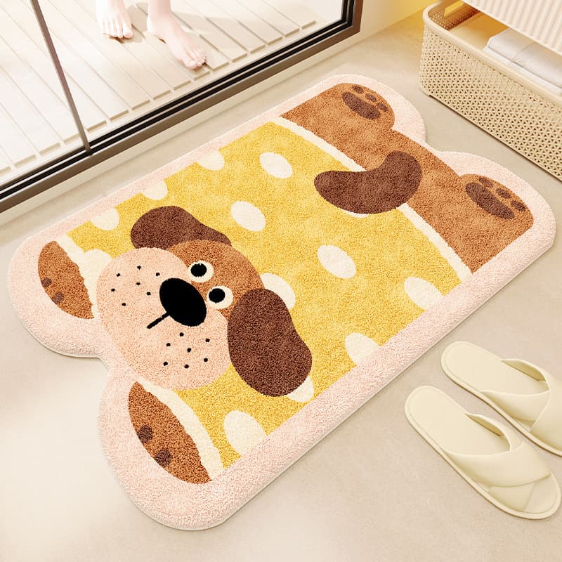 Animal bathroom floor mats, household water-absorbent and wear-resistant floor mats, bathroom entry anti-slip mats, easy care imitation cashmere floor mats 1