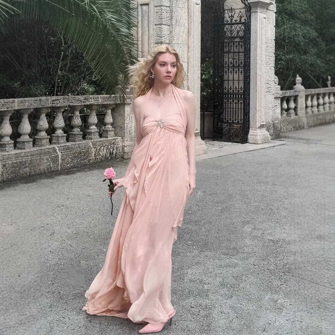 Vacation super fairy irregular long skirt dress female celebrity seaside halter neck tube top backless dress birthday gift dress 2