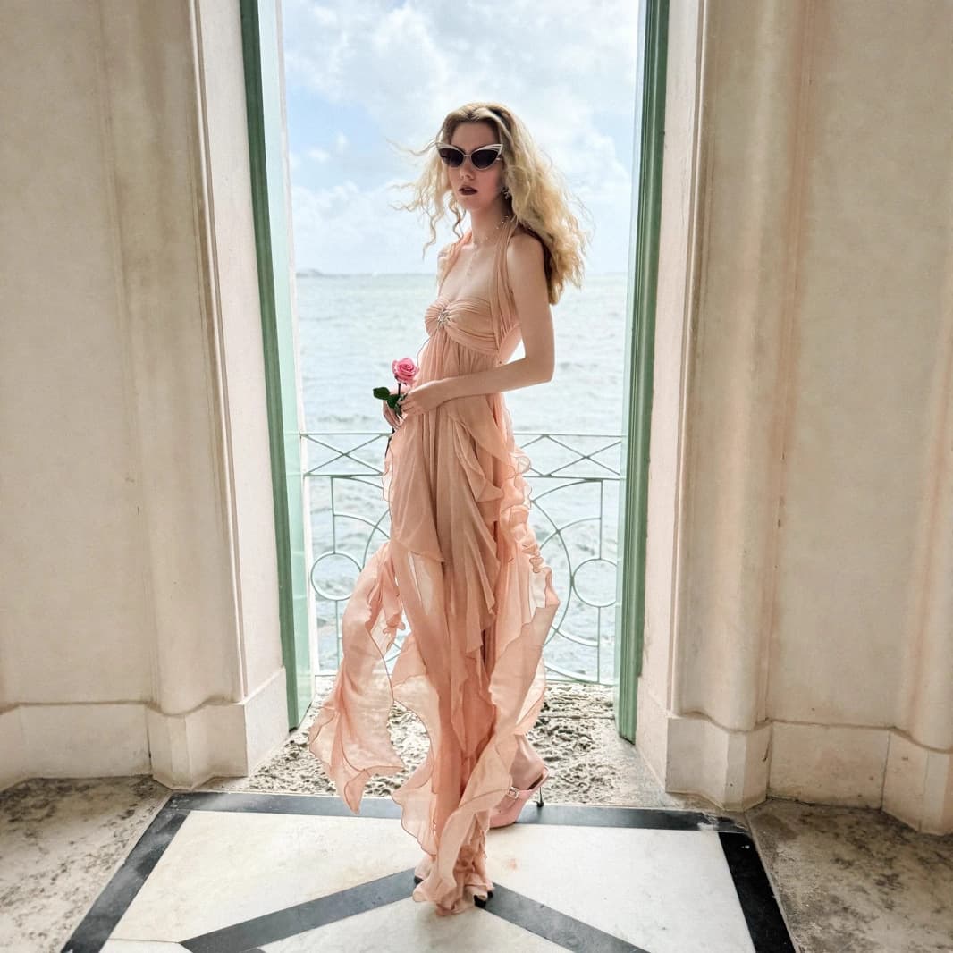 Vacation super fairy irregular long skirt dress female celebrity seaside halter neck tube top backless dress birthday gift dress 4