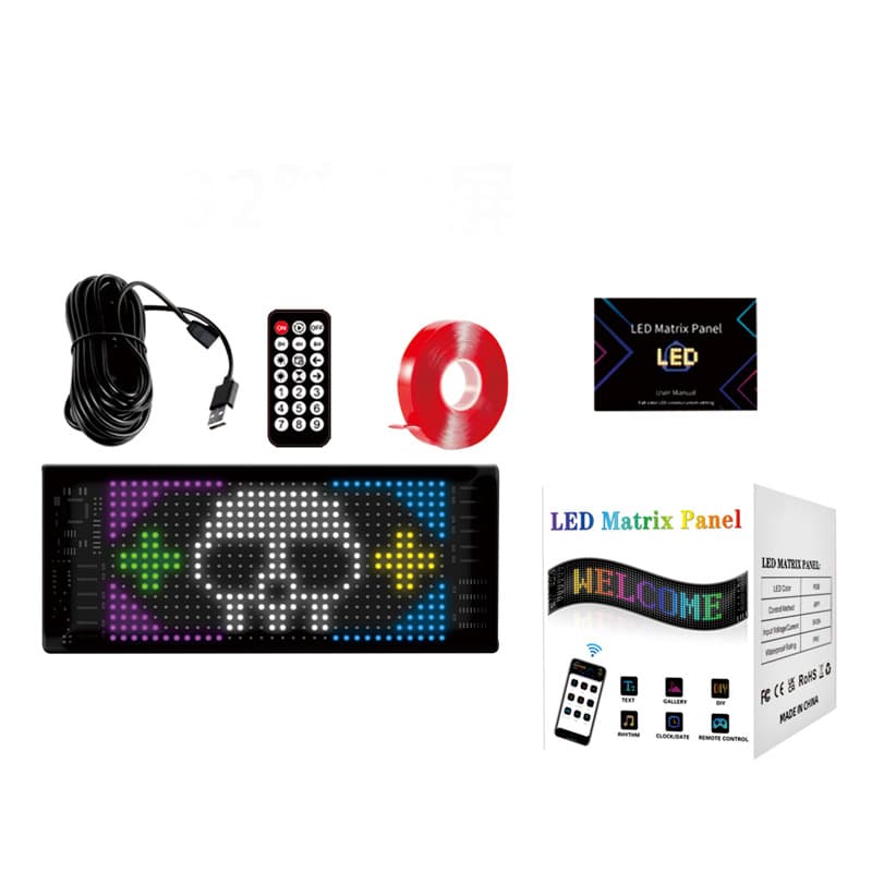 Flexible LED display car advertising double row free editing full color rolling portable waterproof with sticker soft screen 6