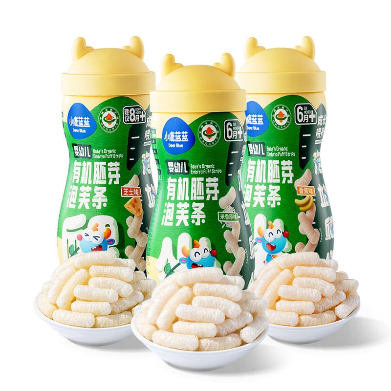 Fawn Blue Infant Puff Bars Organic Germ Puff Baby Nutritional Snacks Finger Puff Snacks 6