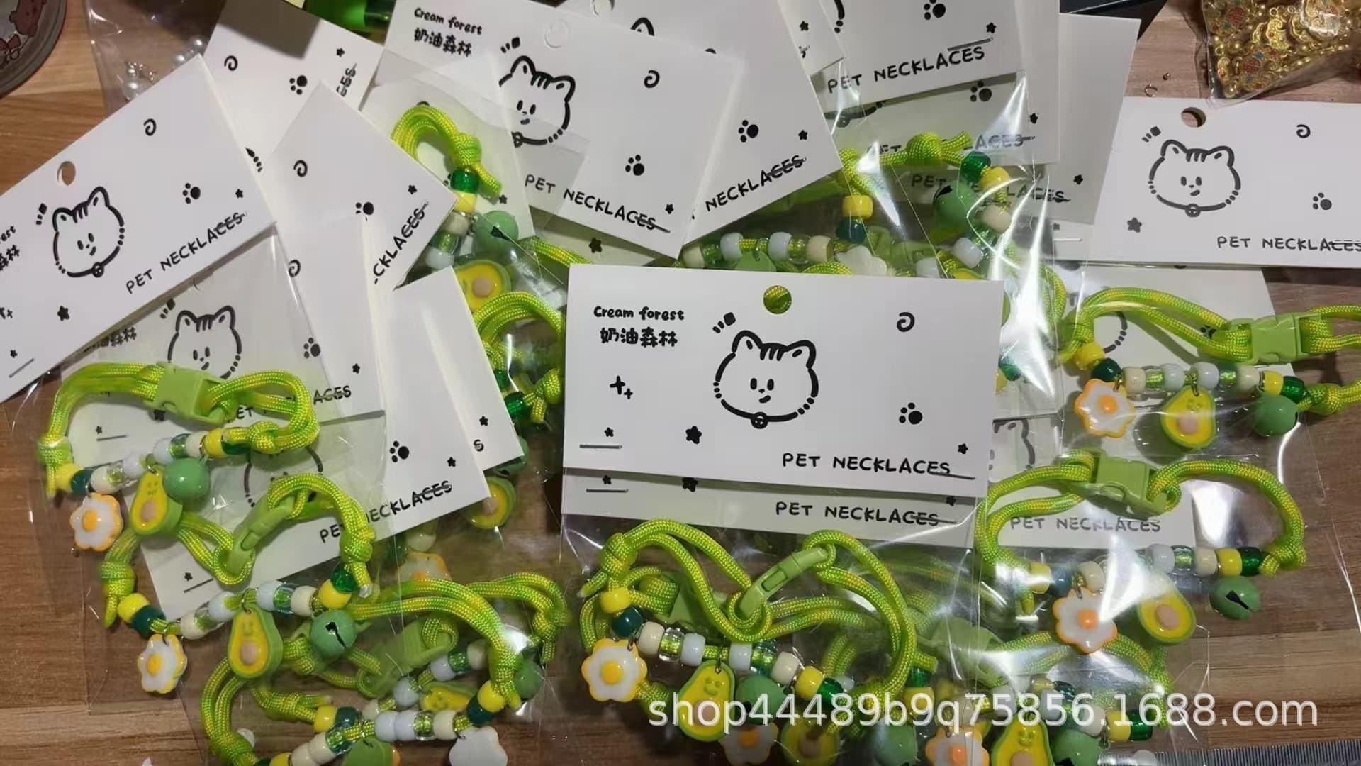 Cross-border best-selling pet products, cat collars, cat and dog colored necklaces, accessories, ready-made cute cartoons 9
