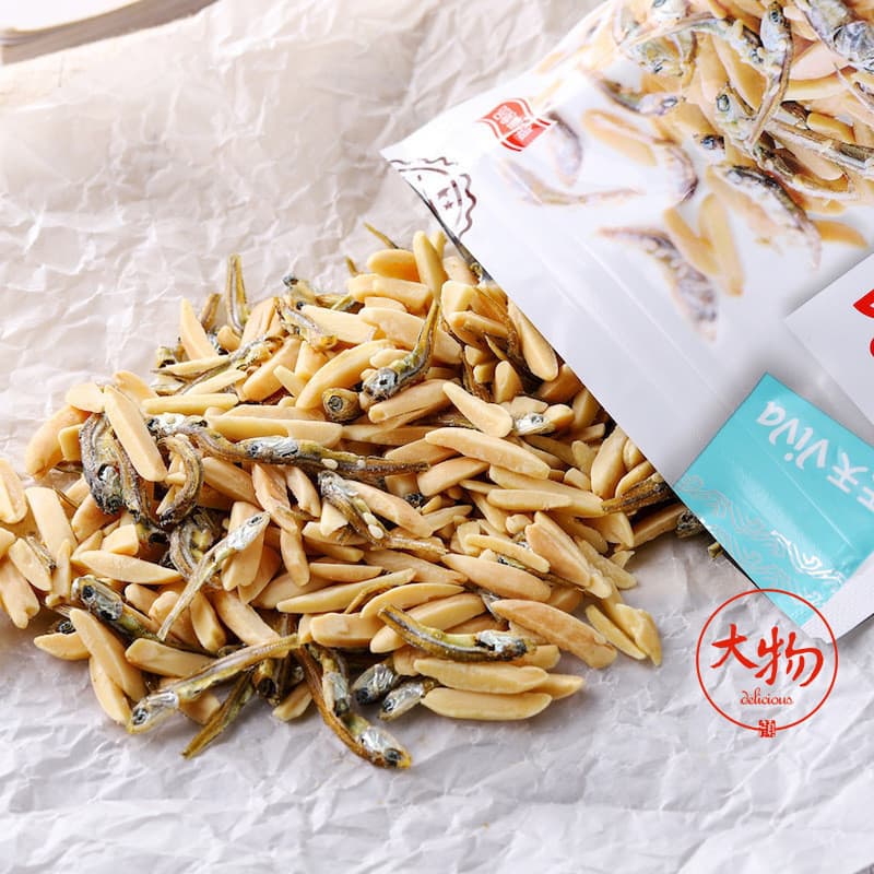 Taiwan Long Live Brand Dried Fish Almonds 115g Almonds Dried Fish Peanuts Snacks Ready-to-Eat Dried Fish 4