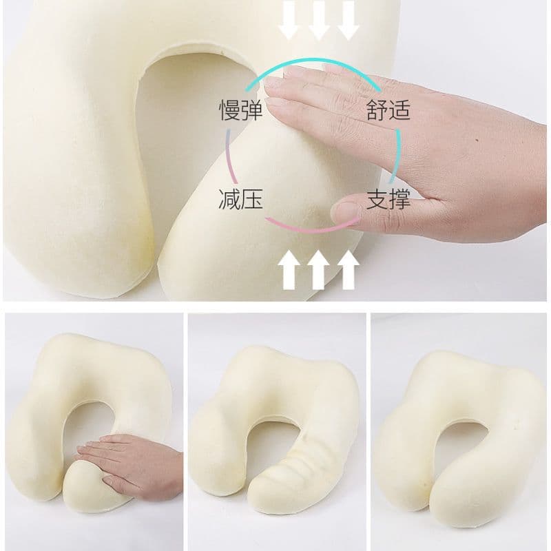 U-shaped pillow outdoor travel portable neck pillow can store memory foam neck pillow cool ice silk aircraft pillow wholesale 5