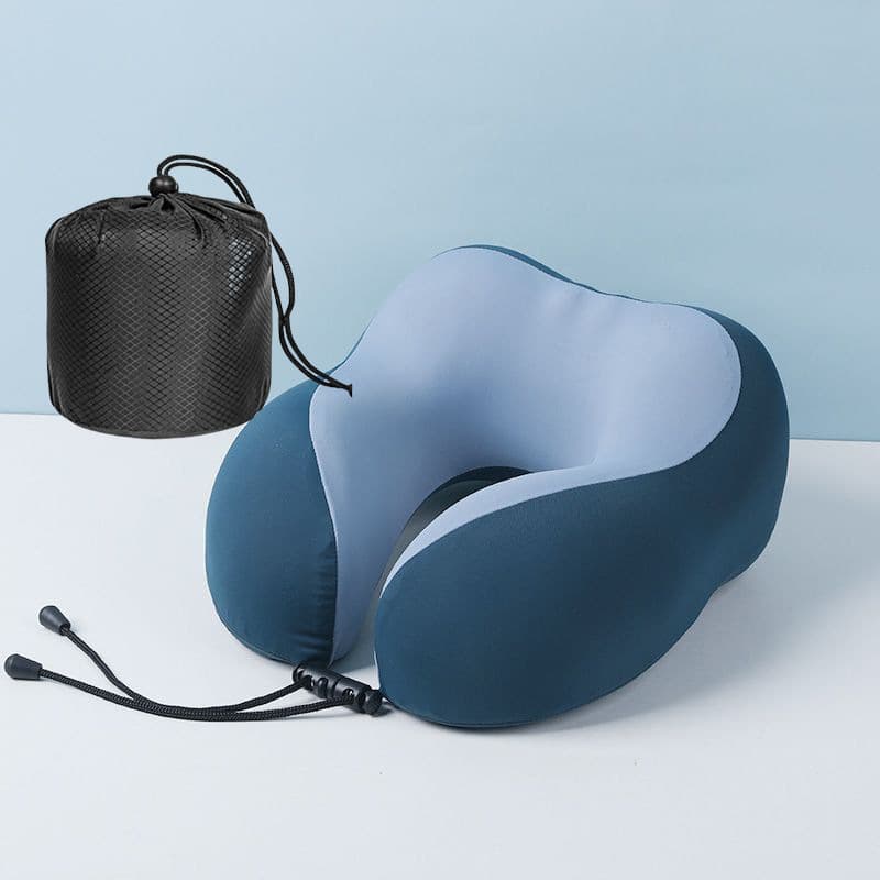 U-shaped pillow outdoor travel portable neck pillow can store memory foam neck pillow cool ice silk aircraft pillow wholesale 9