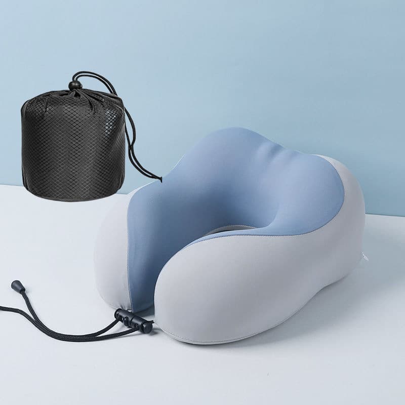 U-shaped pillow outdoor travel portable neck pillow can store memory foam neck pillow cool ice silk aircraft pillow wholesale 10