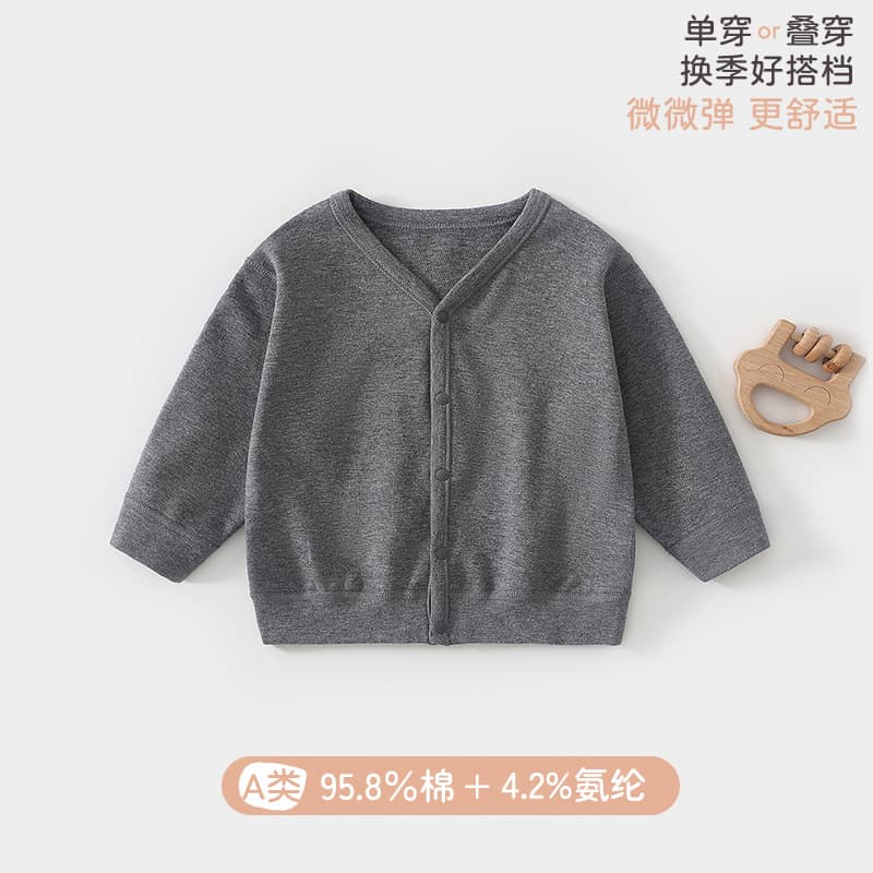 Baby early autumn V-neck pure cotton top baby clothes boys and girls spring and autumn sweater jacket Anyang a category children's clothing autumn 7