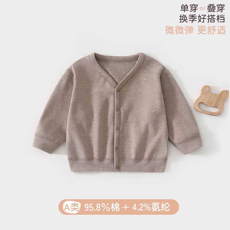Baby early autumn V-neck pure cotton top baby clothes boys and girls spring and autumn sweater jacket Anyang a category children's clothing autumn 8