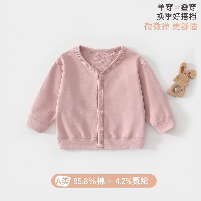 Baby early autumn V-neck pure cotton top baby clothes boys and girls spring and autumn sweater jacket Anyang a category children's clothing autumn 9