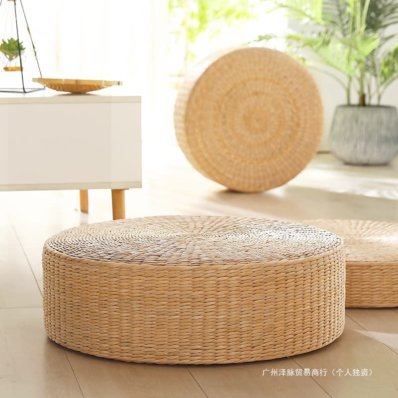 Straw futon tatami cushion floor household Japanese-style thickened meditation cushion bay window round lazy cushion 1