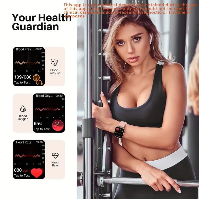 Temu ET588 smart watch for men and women, 2.04-inch AMOLED display fitness tracker 4
