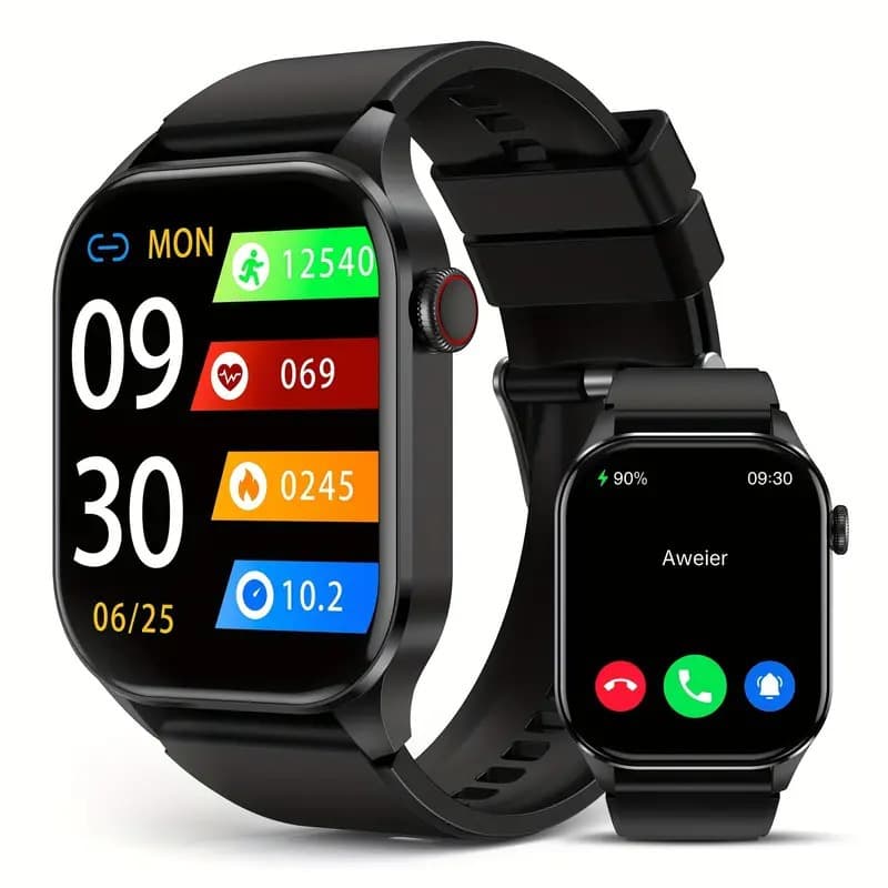 Temu ET588 smart watch for men and women, 2.04-inch AMOLED display fitness tracker 6