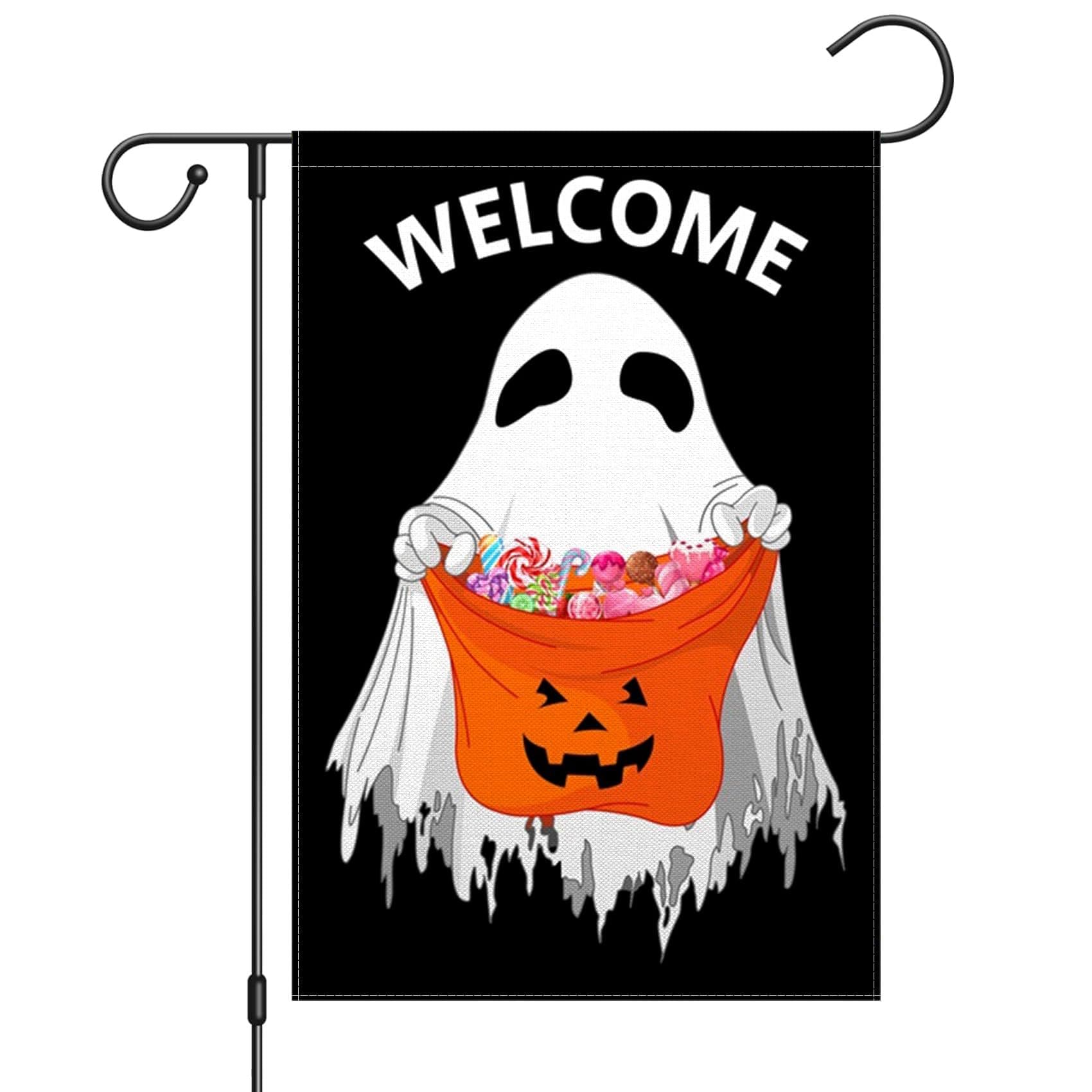 Cross Border Halloween Garden Flag Single Double Sided Ghost Welcome Autumn Yard House Seasonal Holiday Outdoor Decoration 6