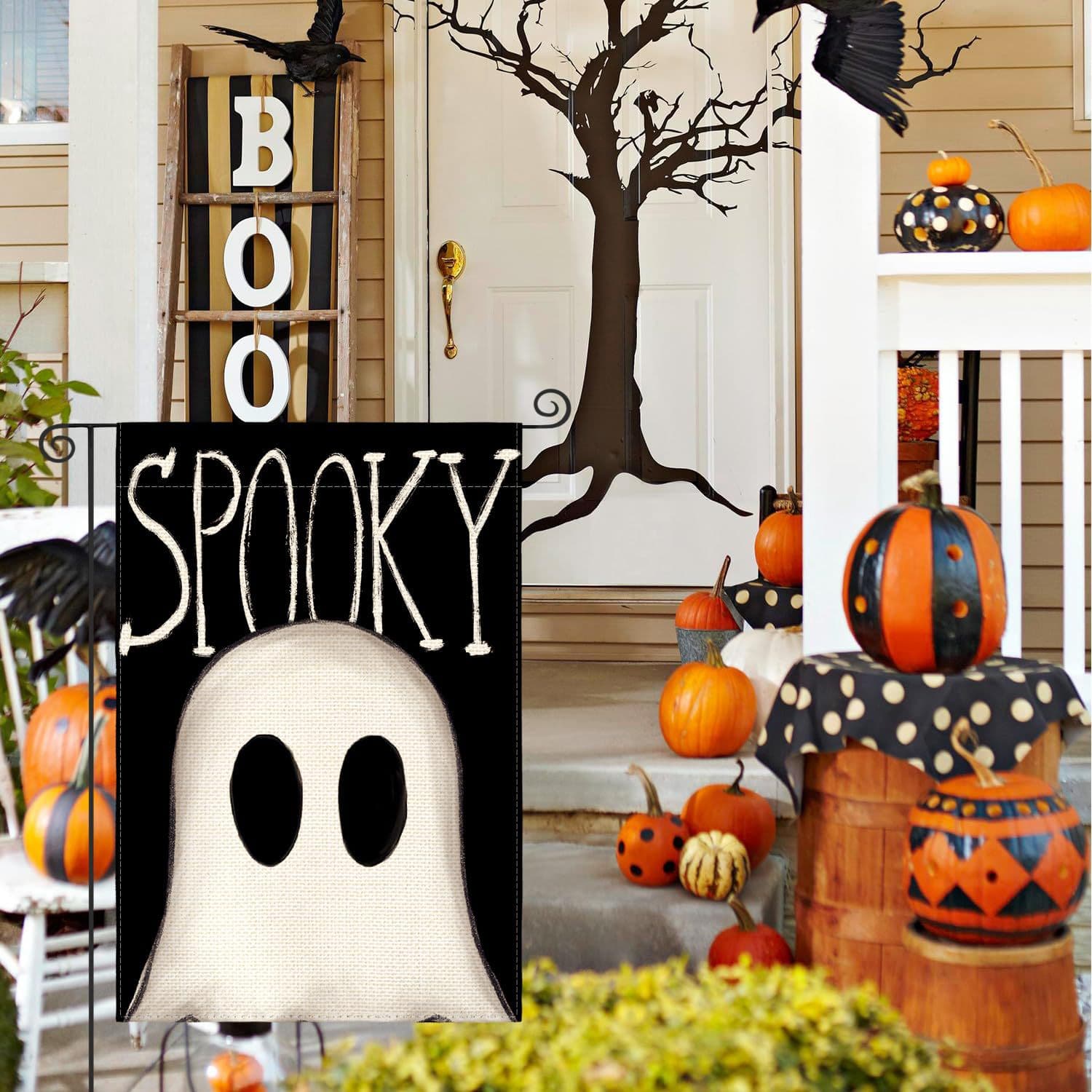 Cross Border Halloween Garden Flag Single Double Sided Ghost Welcome Autumn Yard House Seasonal Holiday Outdoor Decoration 1