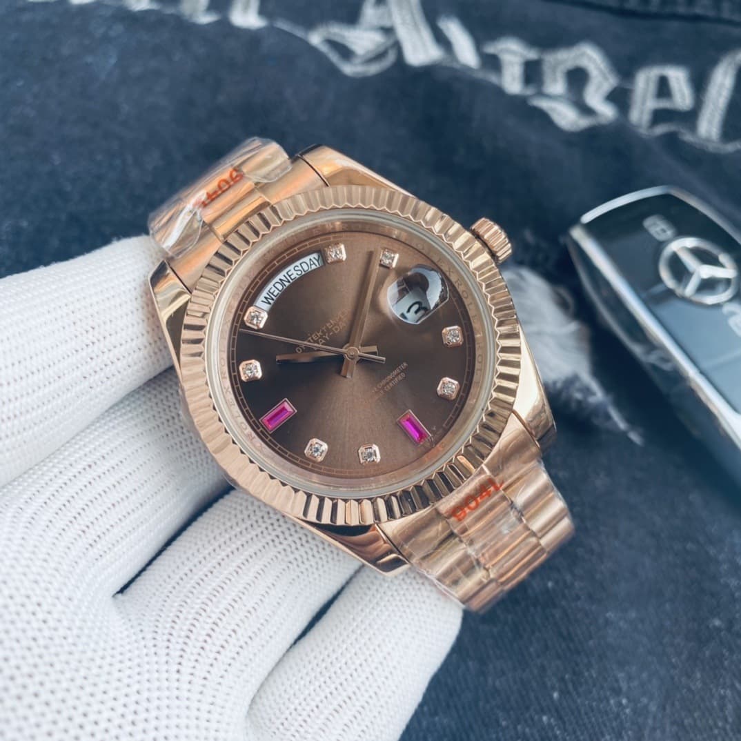 Laojia Log Double Calendar Men's Watch Fully Automatic Mechanical Gold Elegant Waterproof Business High-Quality Classic Men's Watch 4