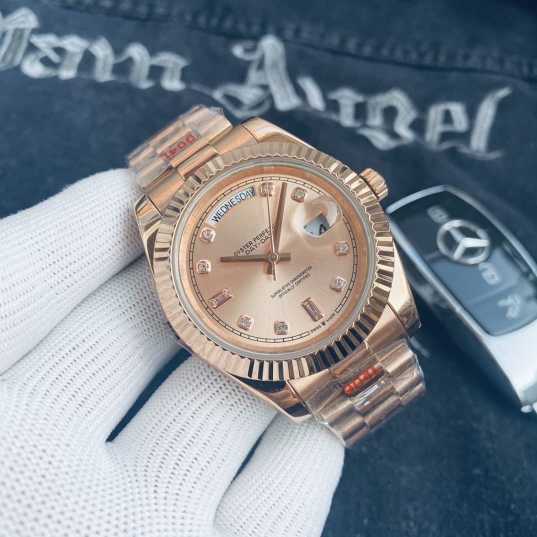 Laojia Log Double Calendar Men's Watch Fully Automatic Mechanical Gold Elegant Waterproof Business High-Quality Classic Men's Watch 5
