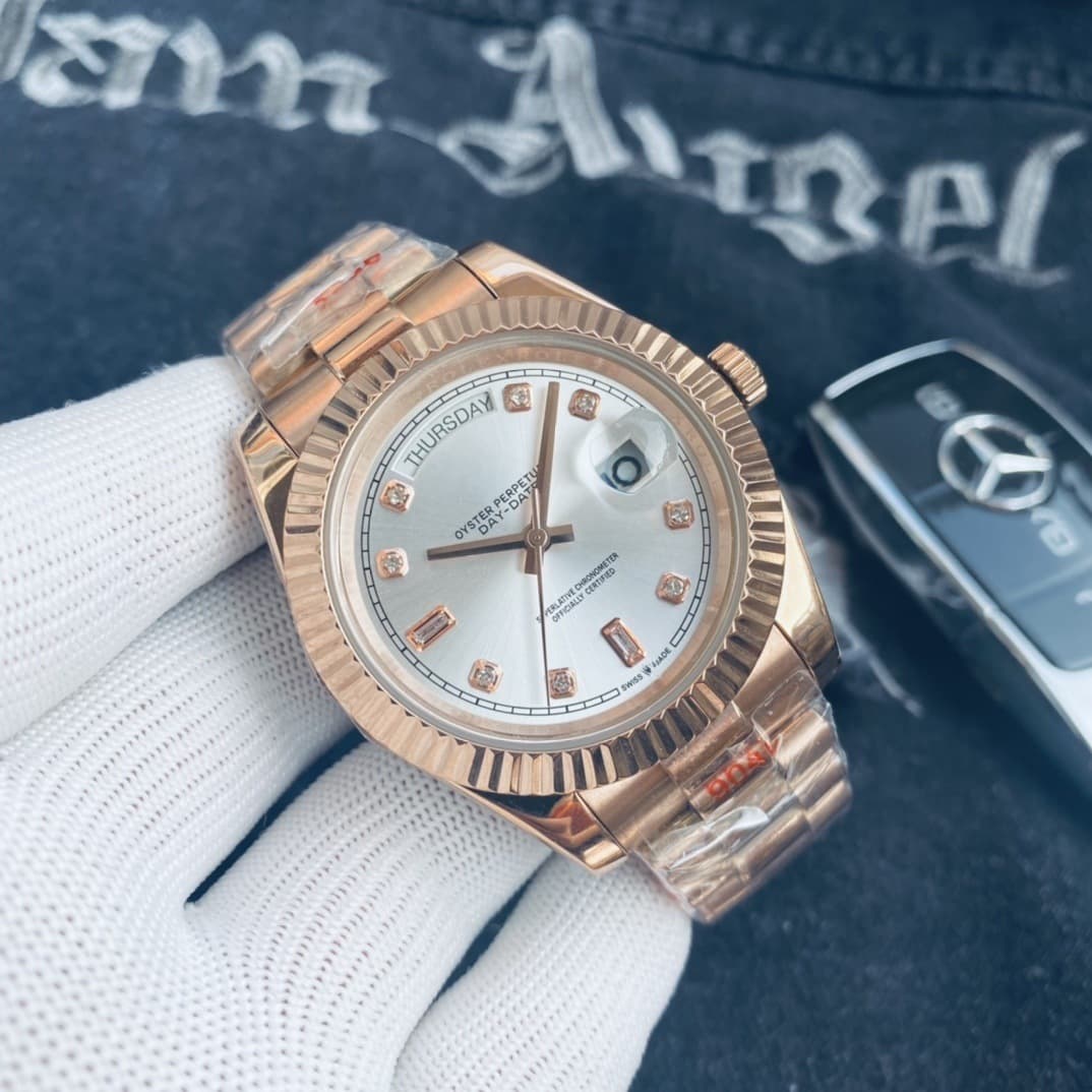 Laojia Log Double Calendar Men's Watch Fully Automatic Mechanical Gold Elegant Waterproof Business High-Quality Classic Men's Watch 7