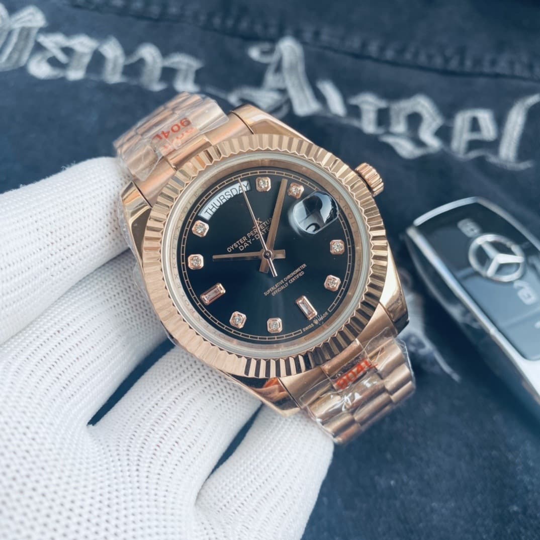 Laojia Log Double Calendar Men's Watch Fully Automatic Mechanical Gold Elegant Waterproof Business High-Quality Classic Men's Watch 8