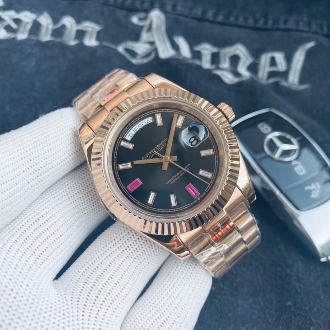Laojia Log Double Calendar Men's Watch Fully Automatic Mechanical Gold Elegant Waterproof Business High-Quality Classic Men's Watch 9