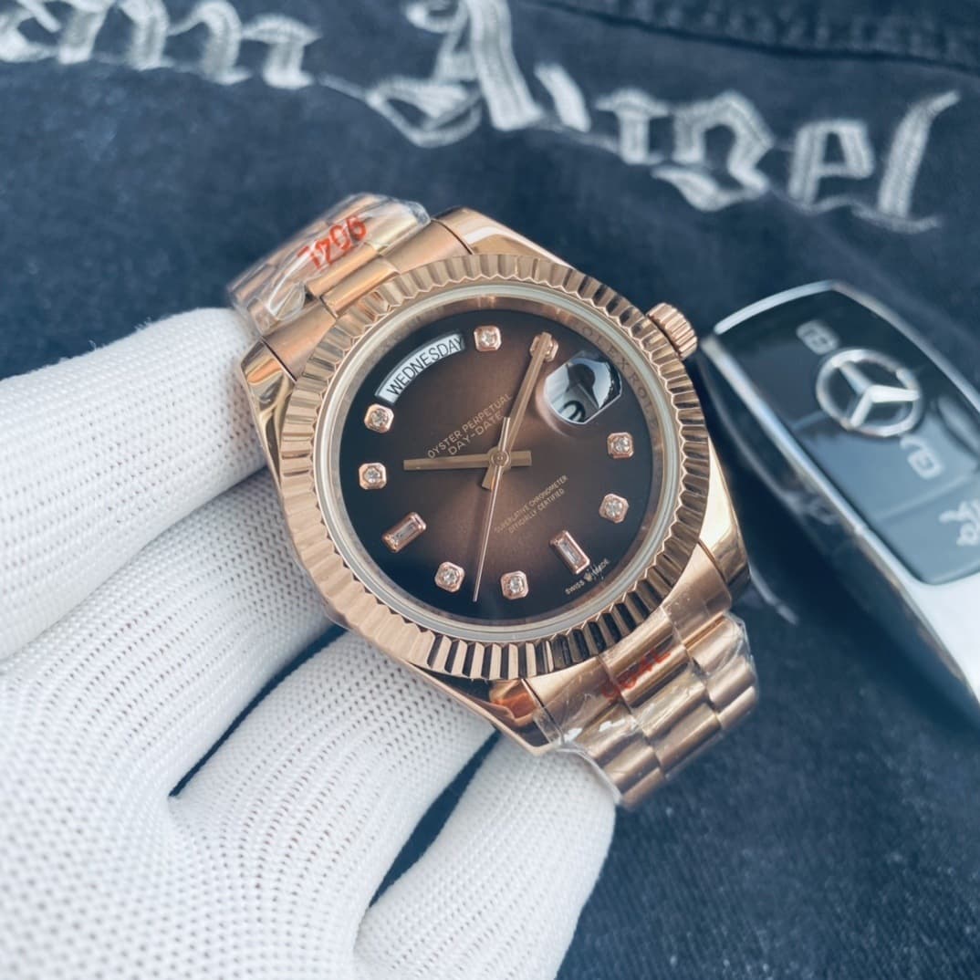Laojia Log Double Calendar Men's Watch Fully Automatic Mechanical Gold Elegant Waterproof Business High-Quality Classic Men's Watch 10