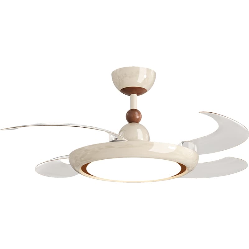 Cream fan light for living room, ceiling fan light for restaurant, simple bedroom invisible silent fan light, home ceiling fan light 6