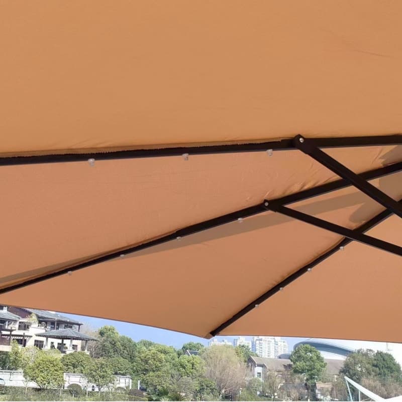 Outdoor parasol courtyard umbrella garden sun umbrella bed and breakfast camping decorative umbrella milk tea shop LED banana umbrella with light 4
