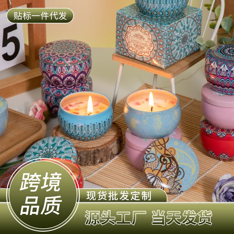 Cross-border supply dry flower aromatherapy candle smokeless environmentally friendly soy wax room lasting fragrance romantic souvenir wholesale 1