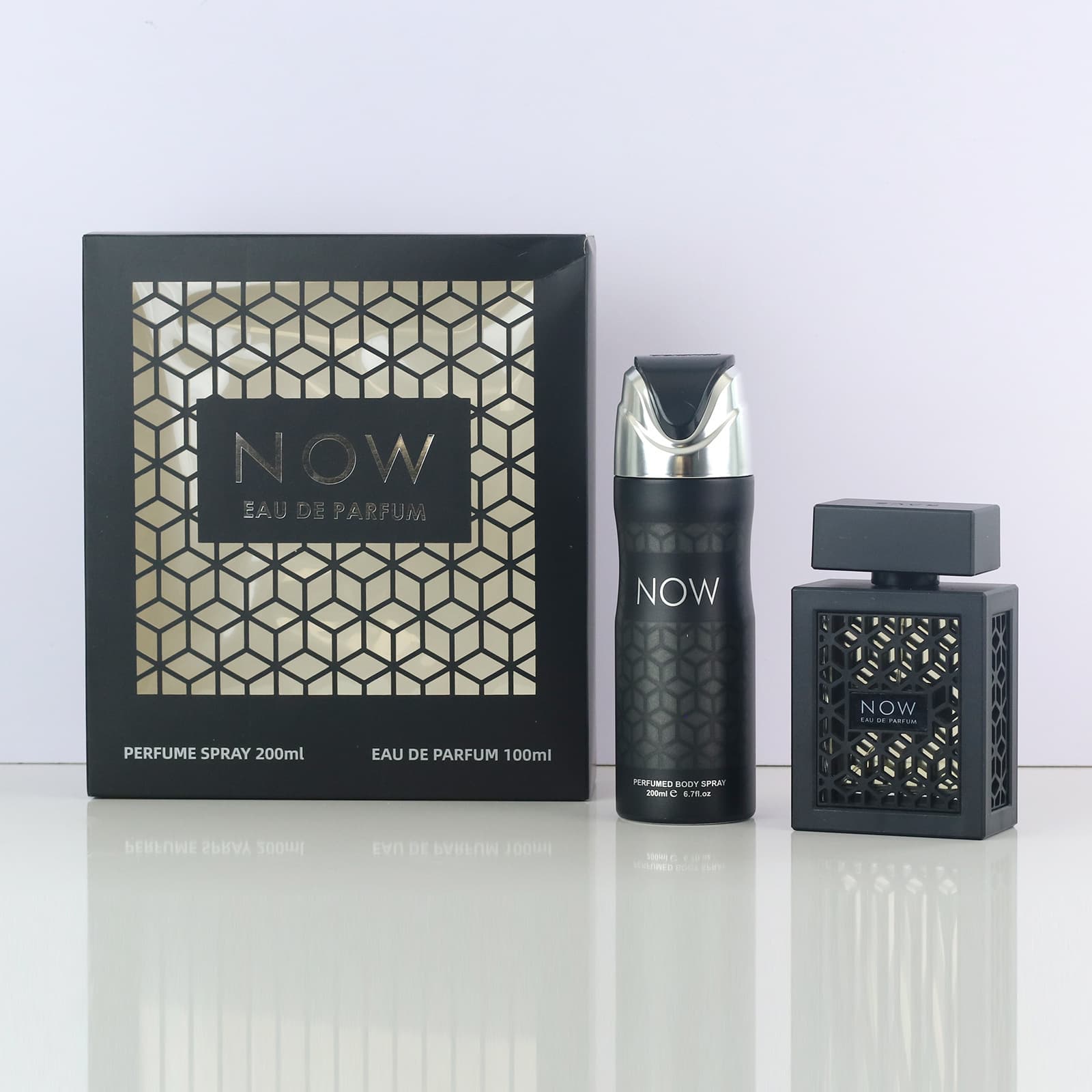 High-quality black NOW gift box set of two Middle Eastern Arabian men's and women's perfume long-lasting fragrance body spray 2