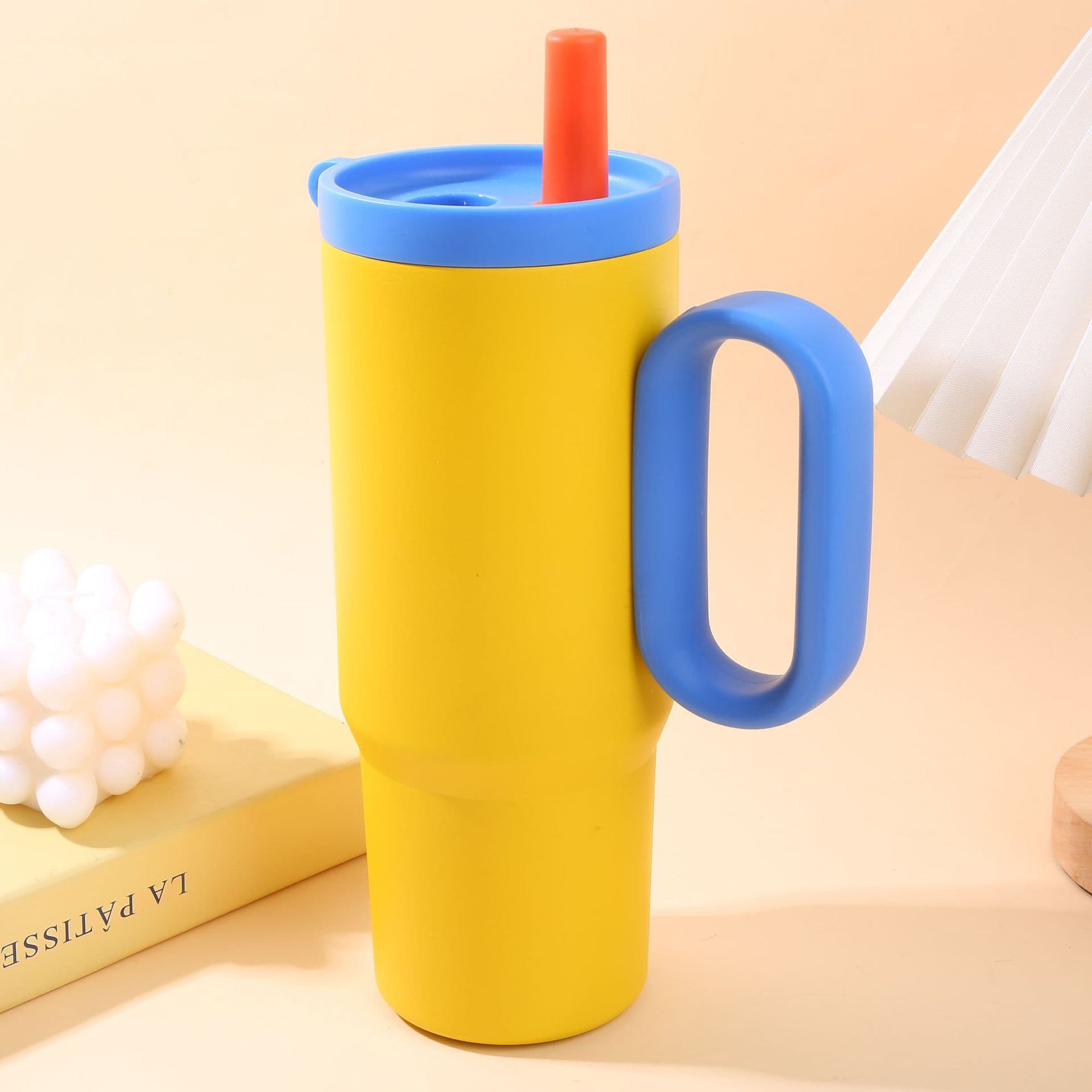 316 Stainless Steel Insulated Cup Large Capacity Big Mac Car Cup Ice Cup Car Portable Handle Straw Cup 7