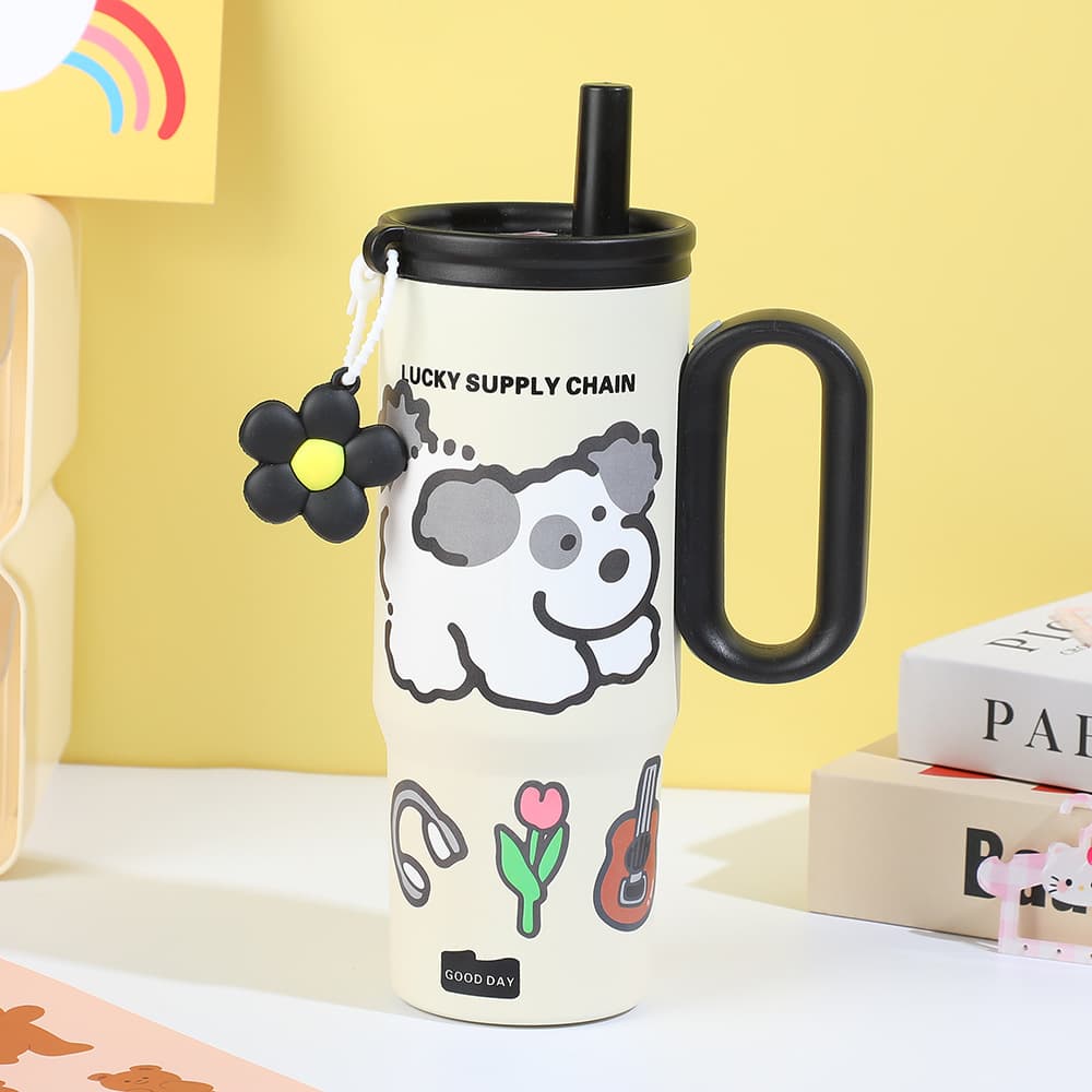 316 Stainless Steel Insulated Cup Large Capacity Big Mac Car Cup Ice Cup Car Portable Handle Straw Cup 8