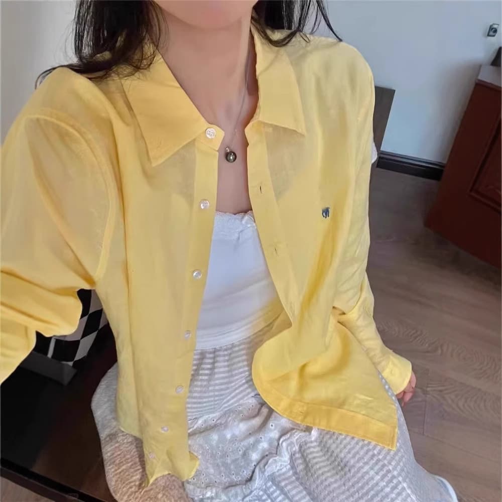 RL Raff pony logo linen shirts for men and women spring and autumn long-sleeved sunscreen Polo shirts embroidered couples 4