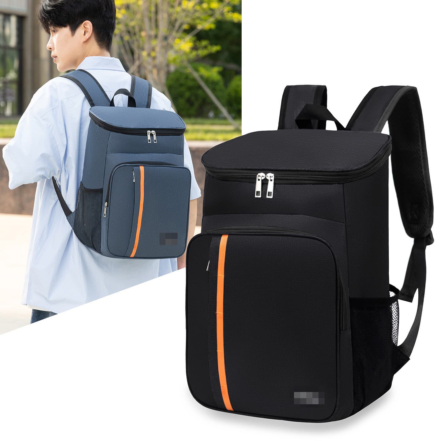 Wholesale backpack large capacity insulated bag aluminum foil takeaway meal delivery box outdoor fresh picnic portable backpack 2