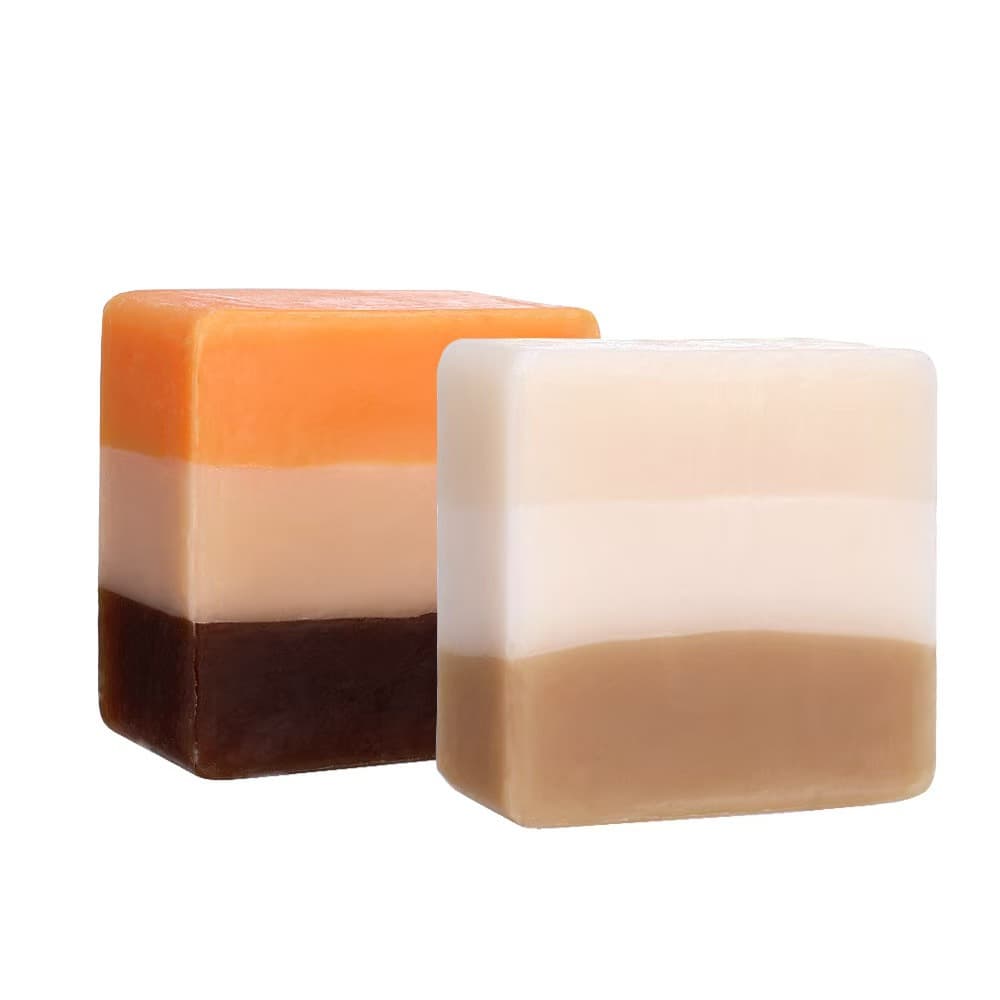 Three-color essential oil soap 100g handmade plant-based glycerin soap bar cleansing goat milk oatmeal soap 2
