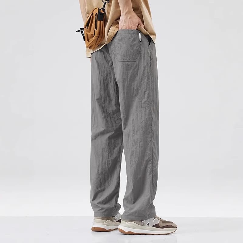 Cool ice silk pants men's summer thin quick-drying loose straight workwear men's summer sports and leisure trousers 8