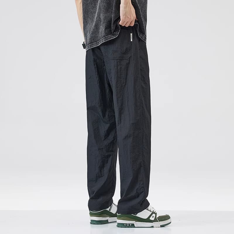 Cool ice silk pants men's summer thin quick-drying loose straight workwear men's summer sports and leisure trousers 9