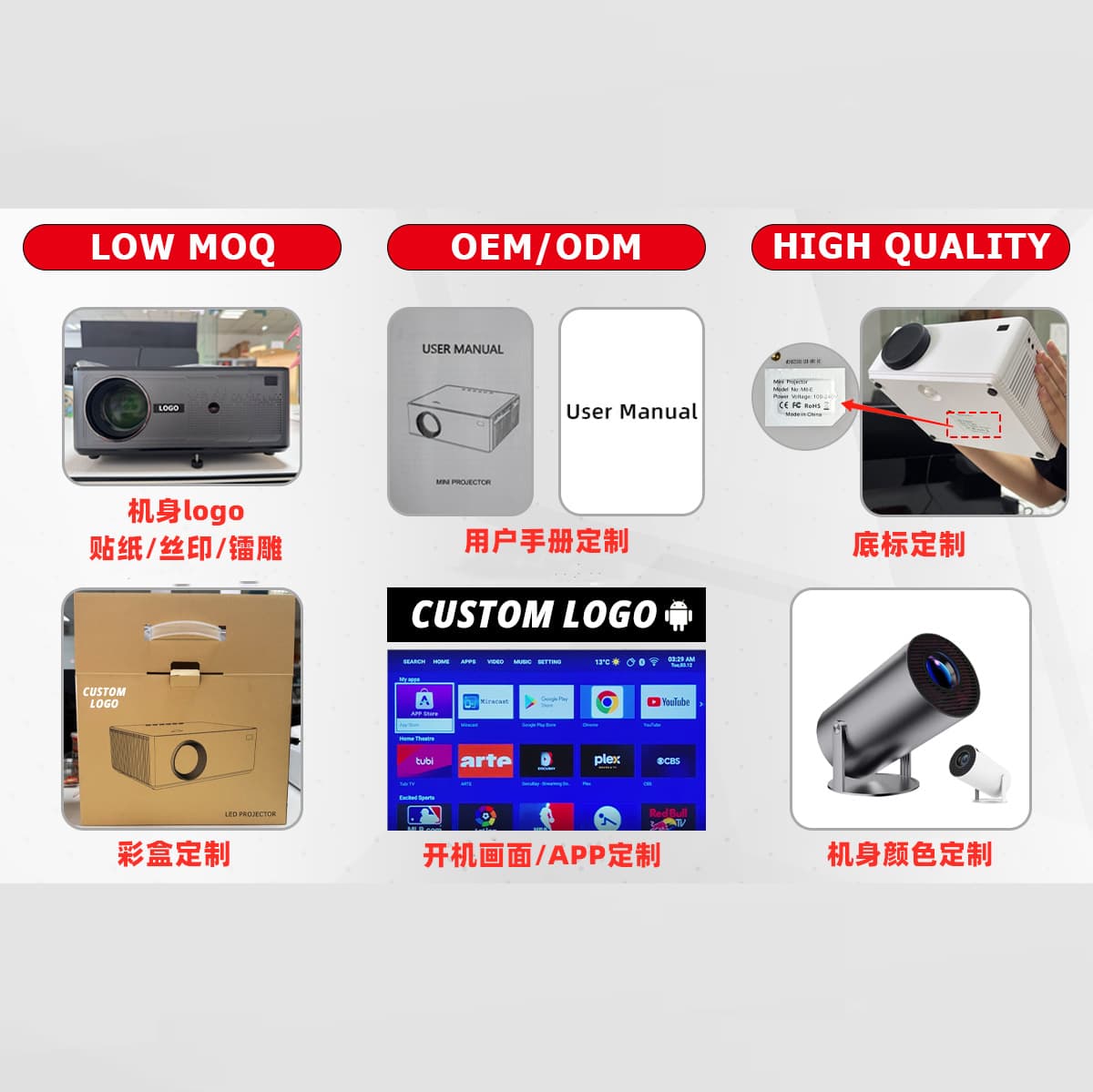 M5 home mini projector small mini outdoor camping B&B portable home theater projector 3