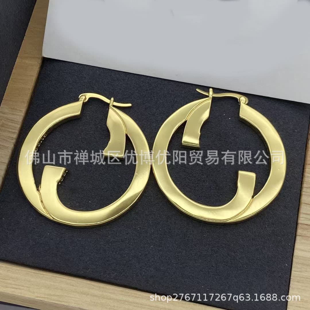 2025 Gujia new fashion trend classic European and American ins style high version temperament personality versatile earrings and earrings