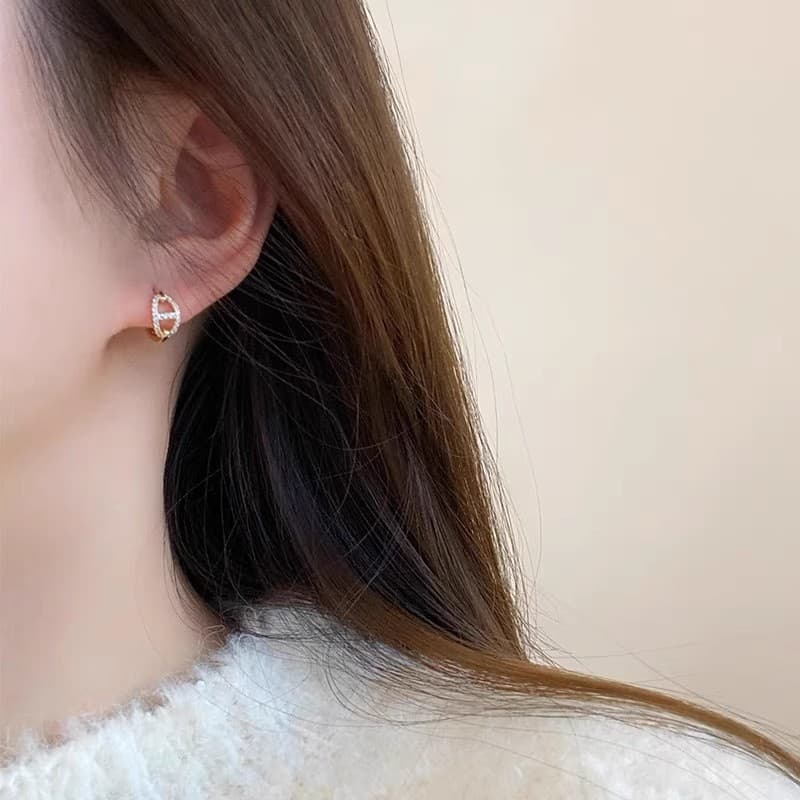 925 silver needle pig nose earrings for women 2025 popular buckles niche design high-end ear care fashion earrings 5