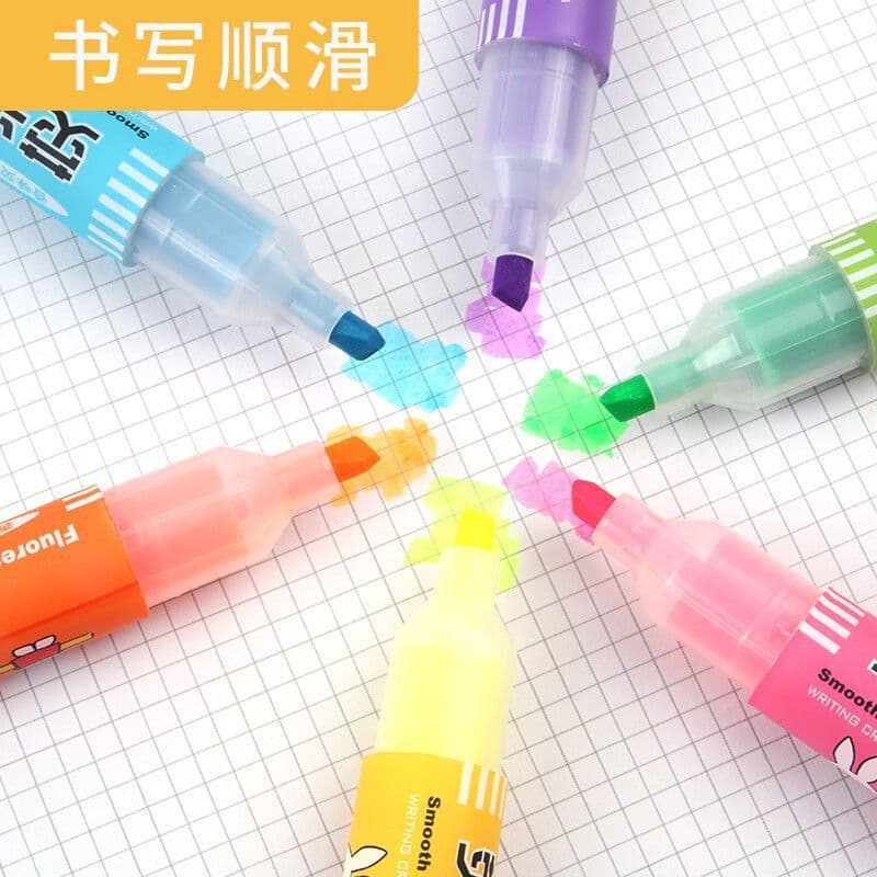 Morning MG light 5301 color highlighter large capacity highlight pen art color handbook pen marking notes students 8