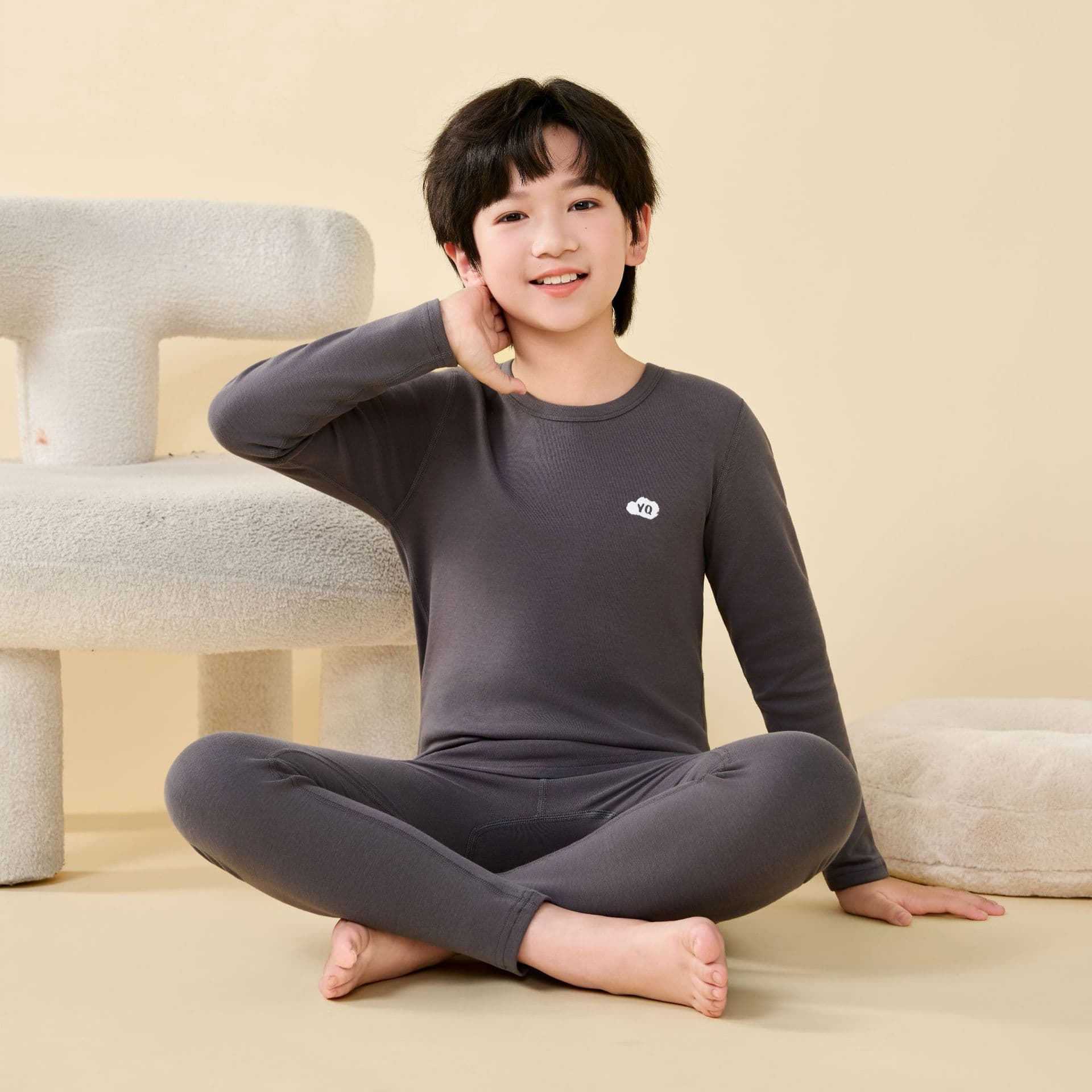 Youth underwear set pure cotton 10A antibacterial children's autumn clothes and long pants for middle-aged girls thin pajamas inner set 8