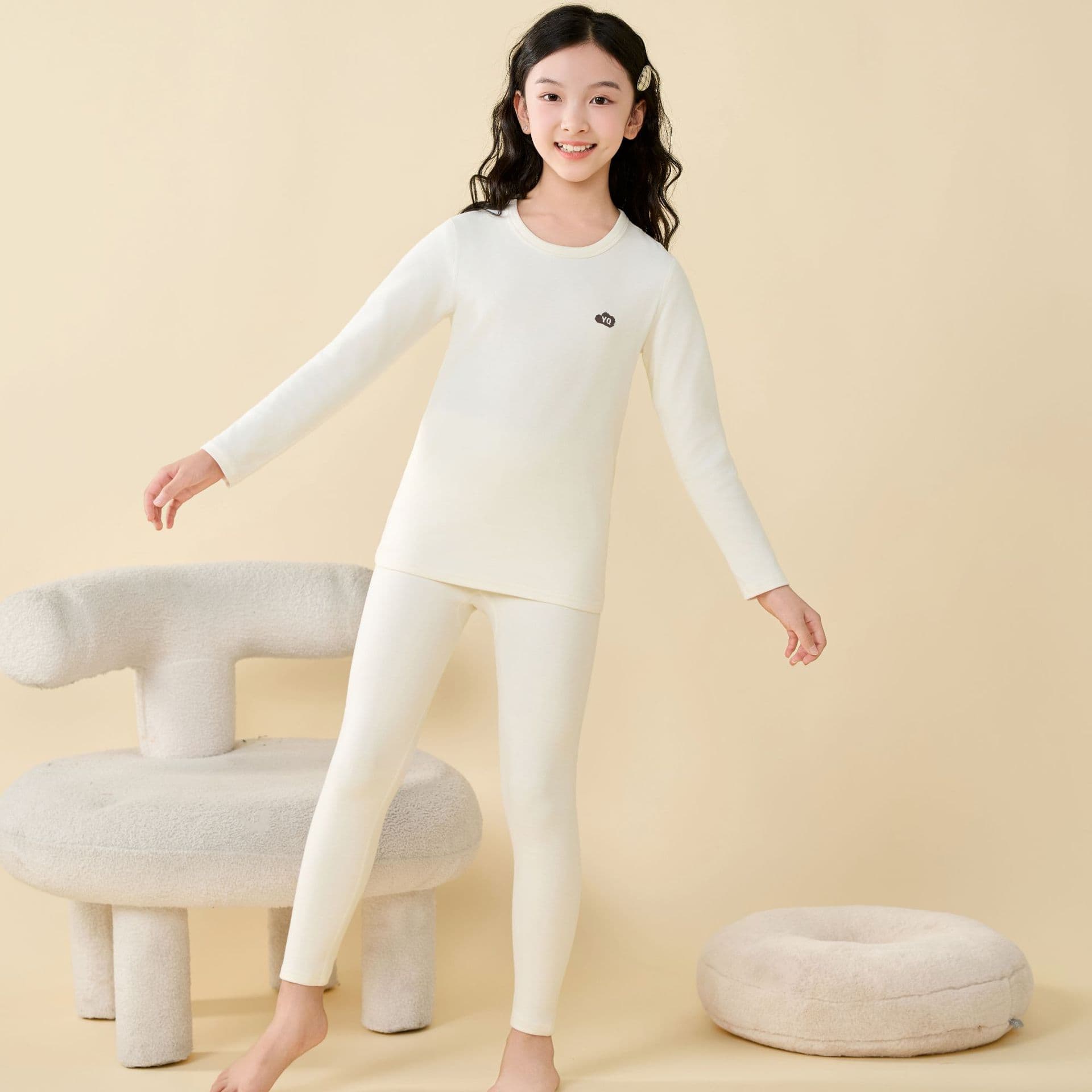 Youth underwear set pure cotton 10A antibacterial children's autumn clothes and long pants for middle-aged girls thin pajamas inner set 9