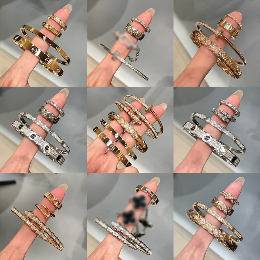 Light luxury flower spliced ​​zircon bracelet bracelet niche high-end fashion bracelet commuting unique design jewelry for women 2