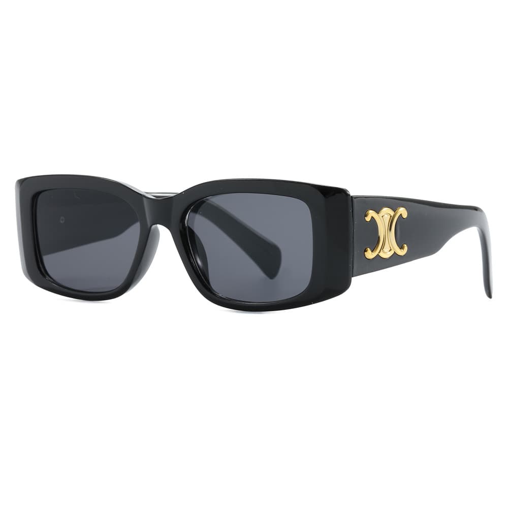 2024 New European and American Fashion Narrow Frame Sunglasses Women's Square Frame Sunglasses Internet Celebrity Same Style Anti-UV Sunglasses 6