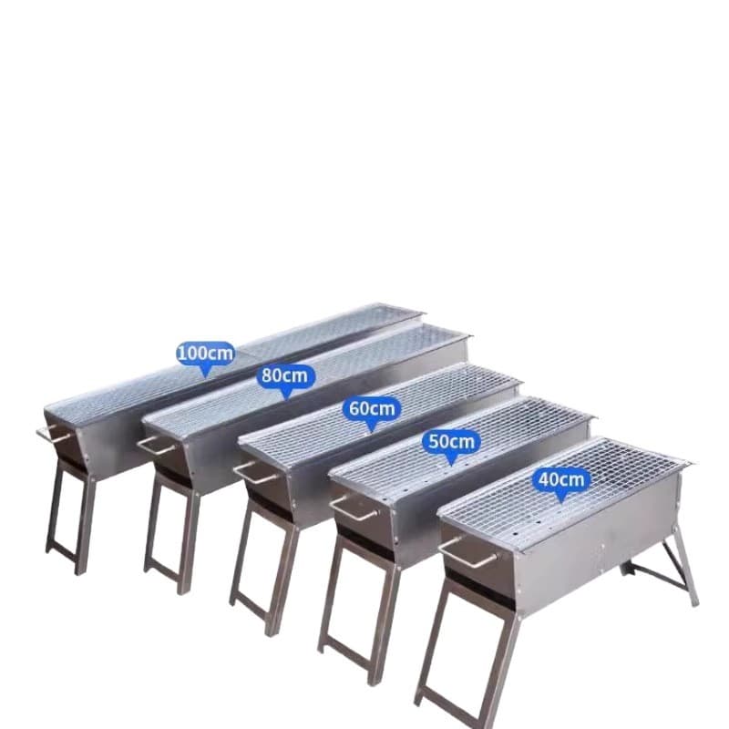 Barbecue grill household commercial barbecue stove camping outdoor small oven stainless steel folding stove charcoal rack 6