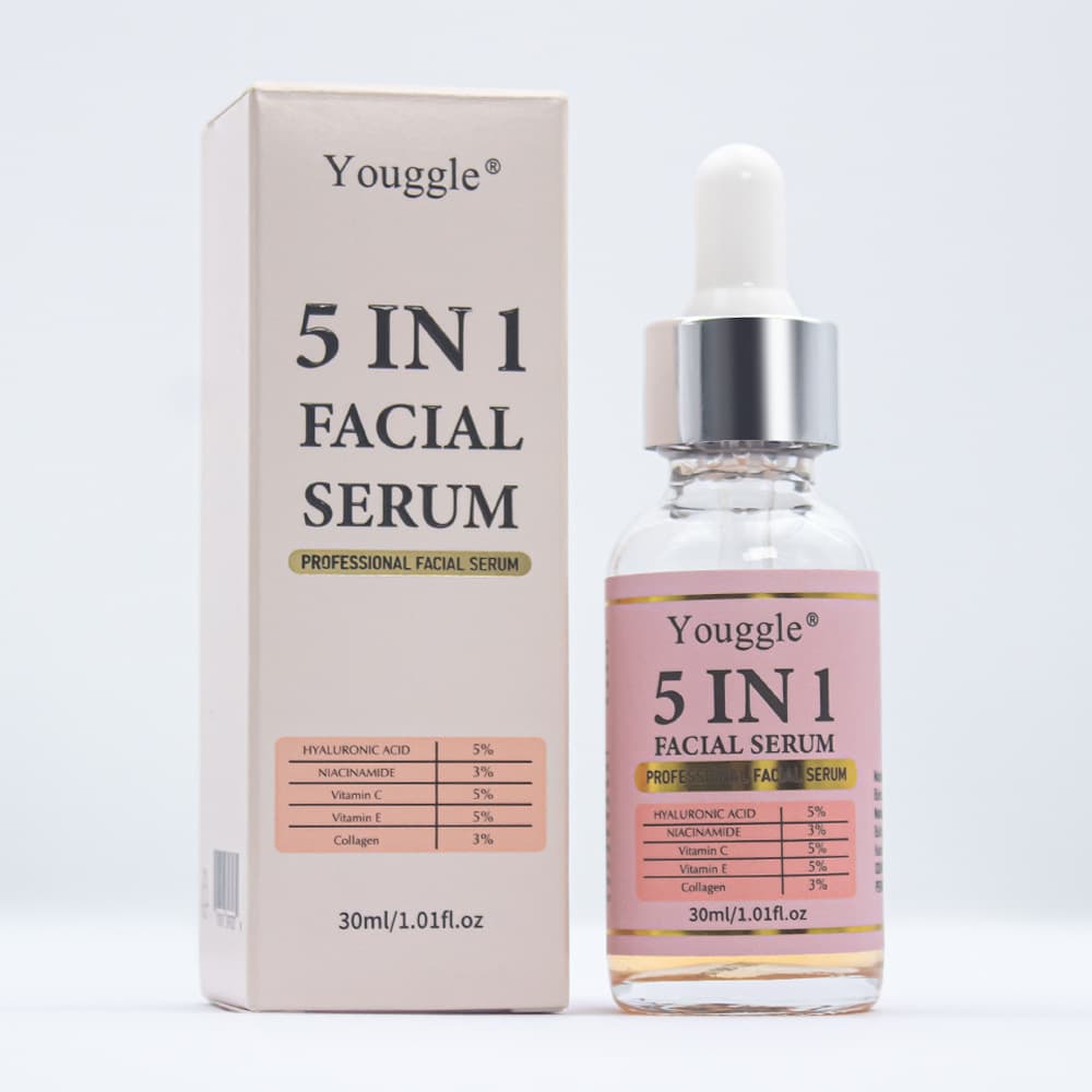 Cross-border 5-in-1 facial serum hyaluronic acid liquid moisturizing anti-wrinkle pore shrinking skin care facial serum 7