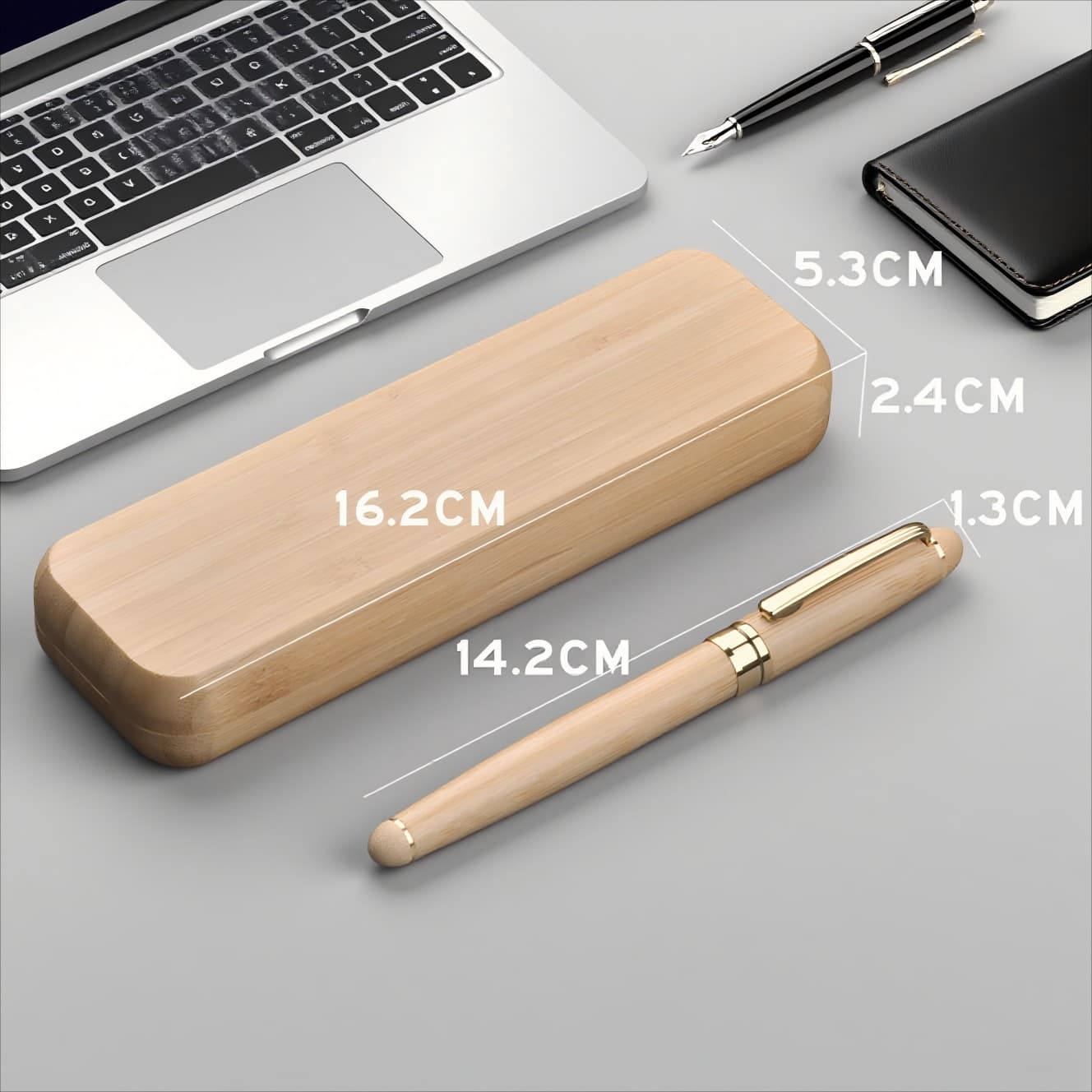 Business meeting bamboo wood pen gift set wooden ballpoint pen corporate annual meeting graduation gift signature pen 4
