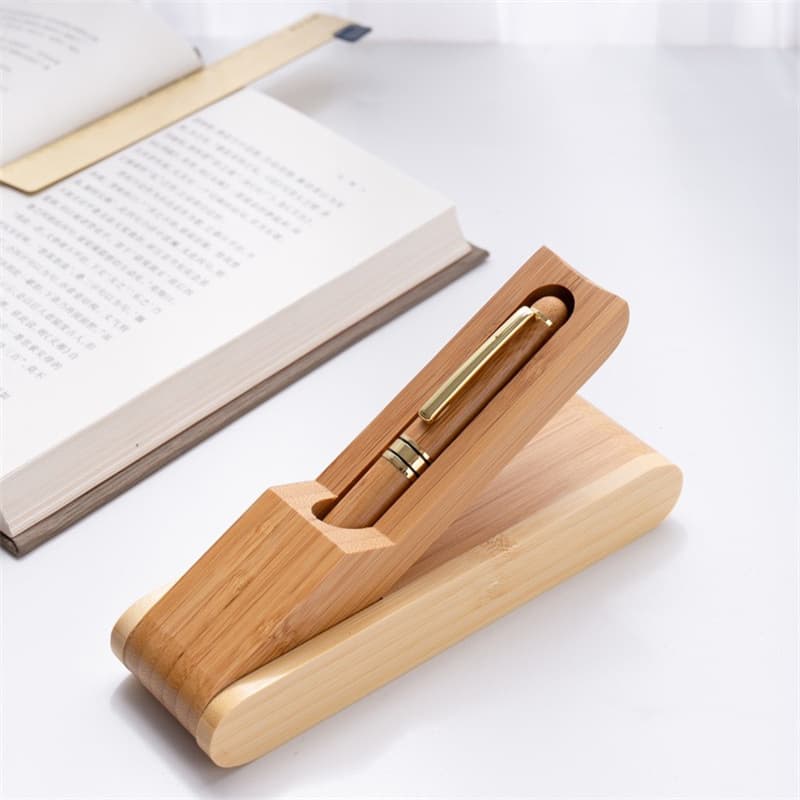 Business meeting bamboo wood pen gift set wooden ballpoint pen corporate annual meeting graduation gift signature pen 9