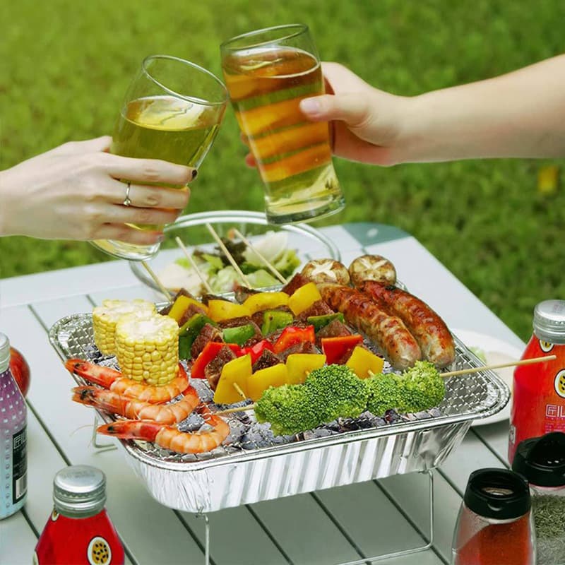 Disposable barbecue grill large skewers grilled fish grill portable household barbecue outdoor charcoal stove charcoal grill 5